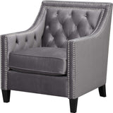DAHLIA Gunmetal Fabric 30" Wide Accent Chair