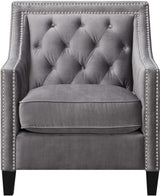 DAHLIA Gunmetal Fabric 30" Wide Accent Chair