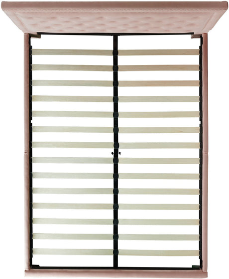 DAHLIA Blush Pink Velvet Platform Bed
