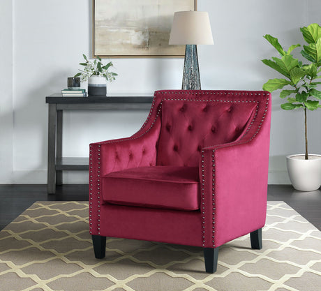 DAHLIA Red Fabric 30" Wide Accent Chair