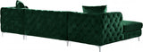 DALEYZA Green 127" Wide Velvet Double Chaise Sectional
