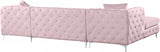 DALEYZA Pink 127" Wide Velvet Double Chaise Sectional