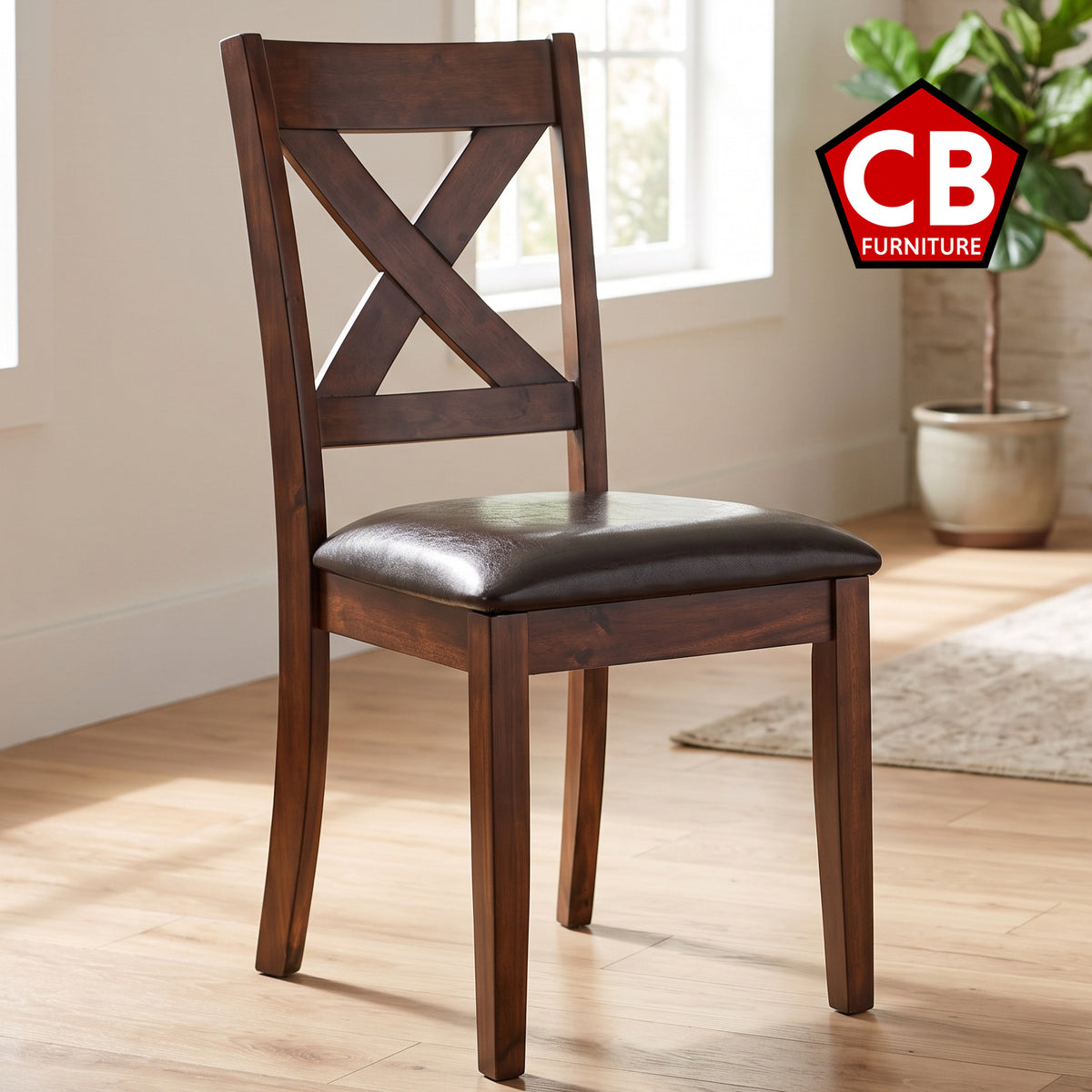 DAMIAN Brown 18" Wide Dining Chair