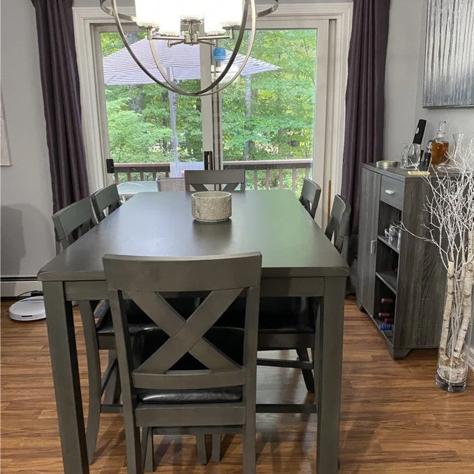 DAMIAN Gray 7 Piece Counter Height Set