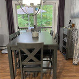 DAMIAN Gray 7 Piece Counter Height Set