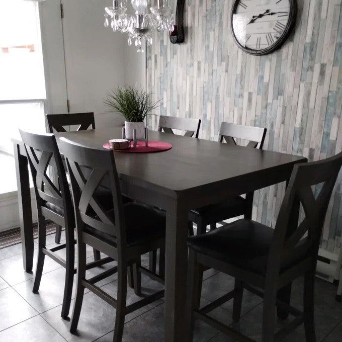 DAMIAN Gray 7 Piece Counter Height Set