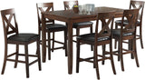DAMIAN Brown 7 Piece Counter Dining Set