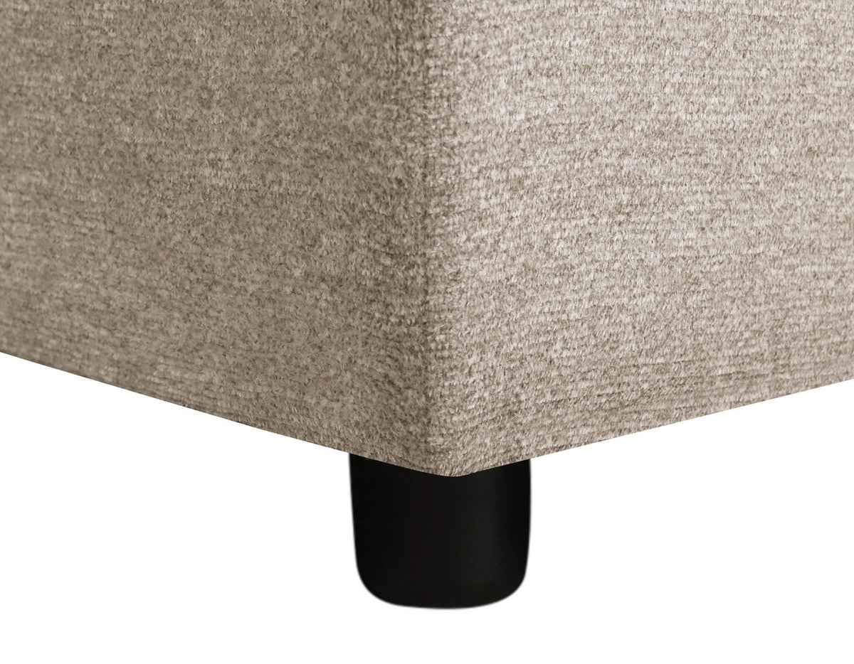DAPHNE Light Brown Chenille 87" Wide Reversible Sectional with Pull-Out Sleeper & Storage (RTA)