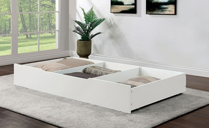 DARIEL Wood White Daybed with Underbed Storage/Trundle