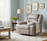 DEAN Taupe 41" Wide x 40" Height Brown Swivel Glider Recliner