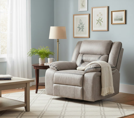 DEAN Taupe 41" Wide x 40" Height Brown Swivel Glider Recliner