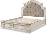DELREY White Bedroom Set with Bench Storage Bed