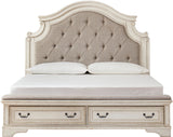 DELREY White Bed with Storage Bench