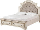 DELREY White Bed with Storage Bench