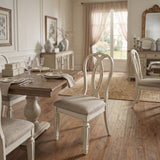 DELREY Distressed White 20" Wide Ribbon-Back Dining Chair