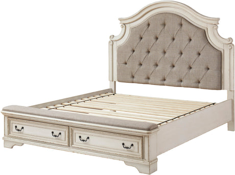 DELREY White Bed with Storage Bench
