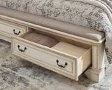 DELREY White Bed with Storage Bench