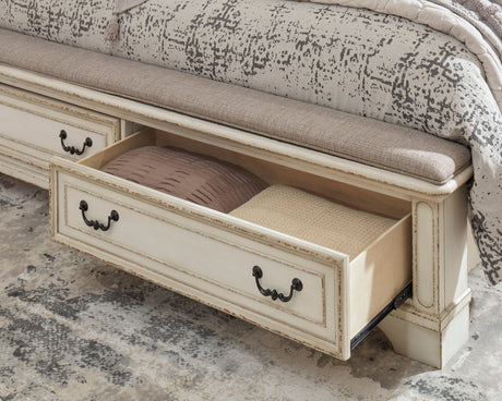 DELREY White Bed with Storage Bench