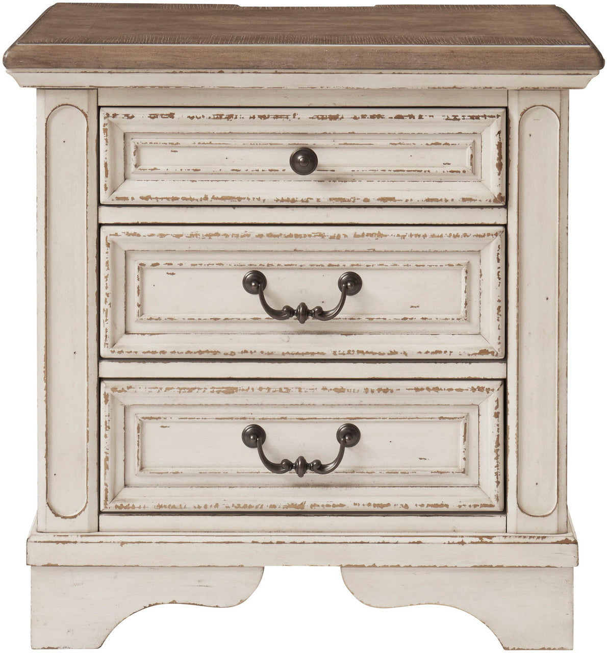 DELREY White 27" Wide 3 Drawer Night Stand