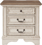 DELREY White 27" Wide 3 Drawer Night Stand