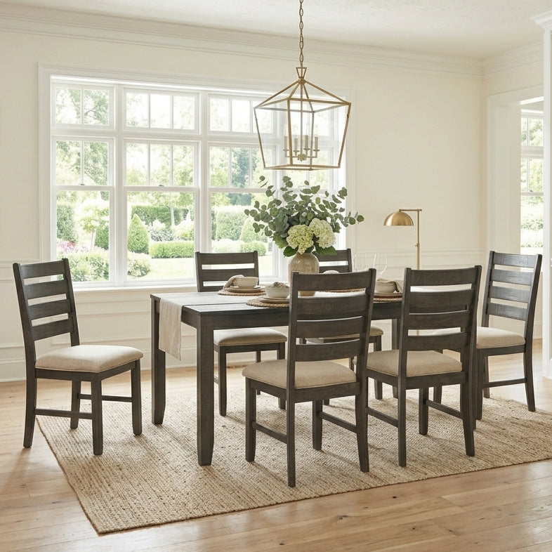 DEMITRIO Dark Brown 7 Piece Dining Set