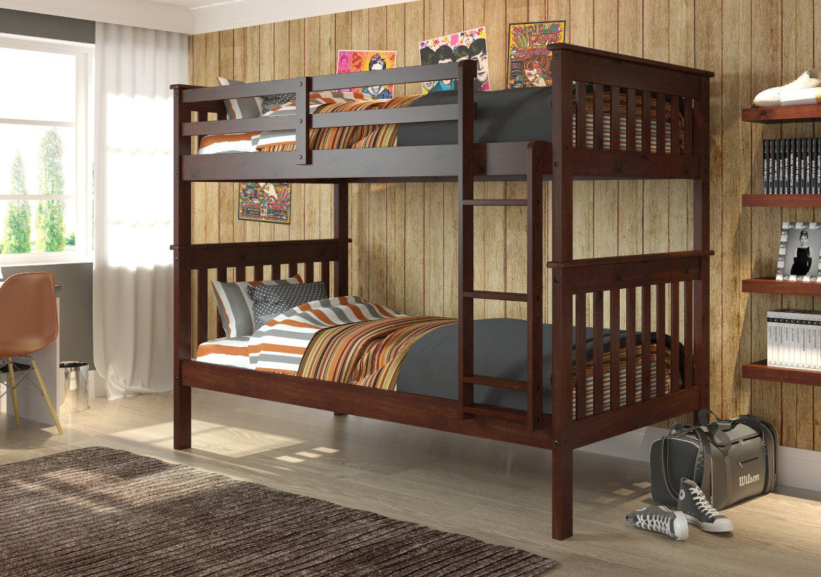 DERIK Dark Brown Twin Platform Bunk Bed