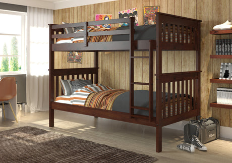 DERIK Dark Brown Twin Platform Bunk Bed