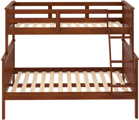 DERIK Medium Brown Twin over Full Platform Bunk Bed