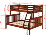 DERIK Medium Brown Twin over Full Platform Bunk Bed