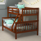 DERIK Medium Brown Twin over Full Platform Bunk Bed
