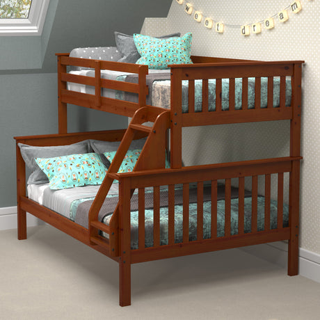 DERIK Medium Brown Twin over Full Platform Bunk Bed
