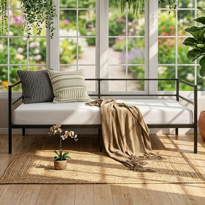 DONESK Black Velvet 78" Wide x 29" Height Daybed