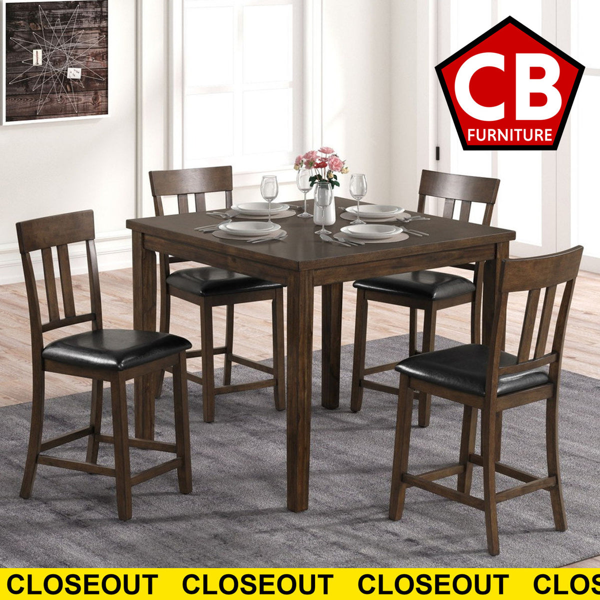 DUMONT Walnut 5 Piece Counter Set