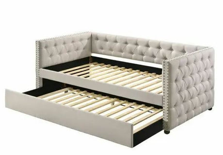 DACRE Beige Full Daybed with Trundle