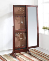 Dallon Floor Mirror with Jewelry Storage and Lock Key