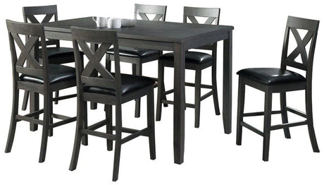 DAMIAN Gray 7 Piece Counter Height Set
