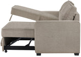 DAPHNE Light Brown Chenille 87" Wide Reversible Sectional with Pull-Out Sleeper & Storage (RTA)