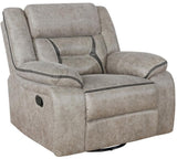 DEAN Taupe 41" Wide x 40" Height Brown Swivel Glider Recliner