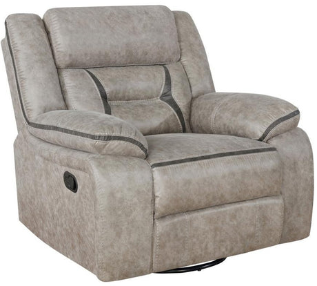 DEAN Taupe 41" Wide x 40" Height Brown Swivel Glider Recliner