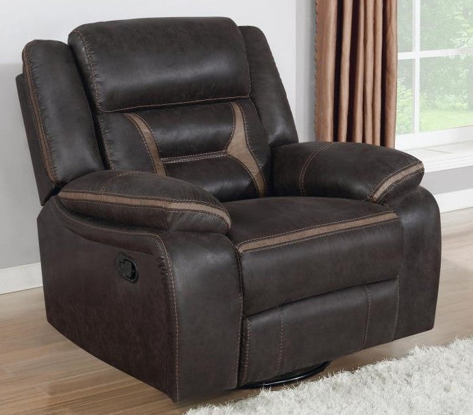 DEAN 41" Wide Brown Swivel Glider Recliner