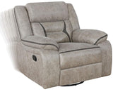 DEAN Taupe 41" Wide x 40" Height Brown Swivel Glider Recliner