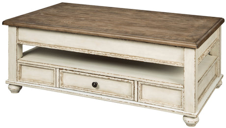 DELREY White 48" Wide Lift-Top Coffee Table