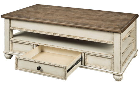 DELREY White 48" Wide Lift-Top Coffee Table