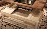 DELREY White 48" Wide Lift-Top Coffee Table