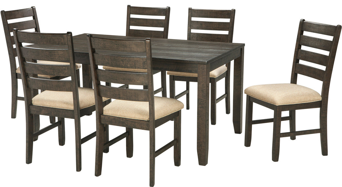 DEMITRIO Dark Brown 7 Piece Dining Set