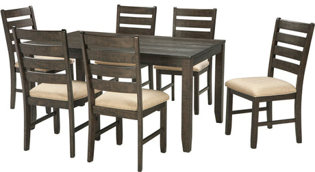 DEMITRIO Dark Brown 7 Piece Dining Set