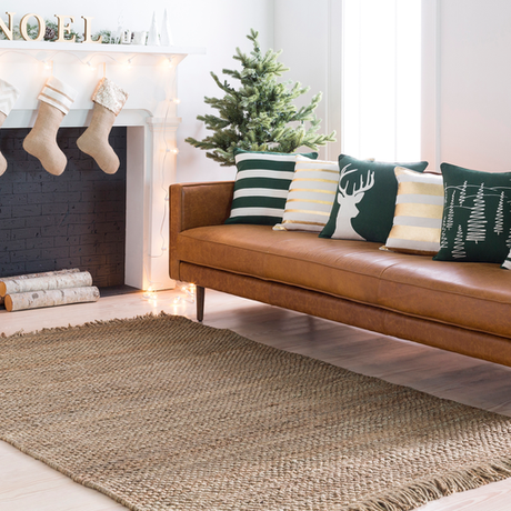 Designer Green Stripe Pillow