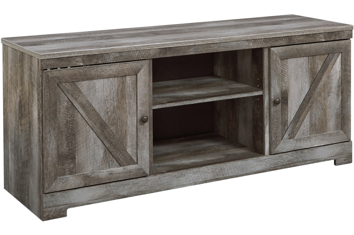 DEXTRE Rustic Gray 63" Wide TV Stand with Fireplace
