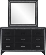 DOLCE Queen Black Lighted Bedroom Set