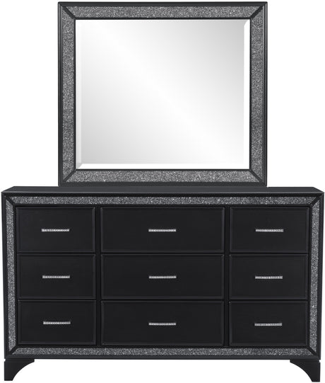 DOLCE Queen Black Lighted Bedroom Set
